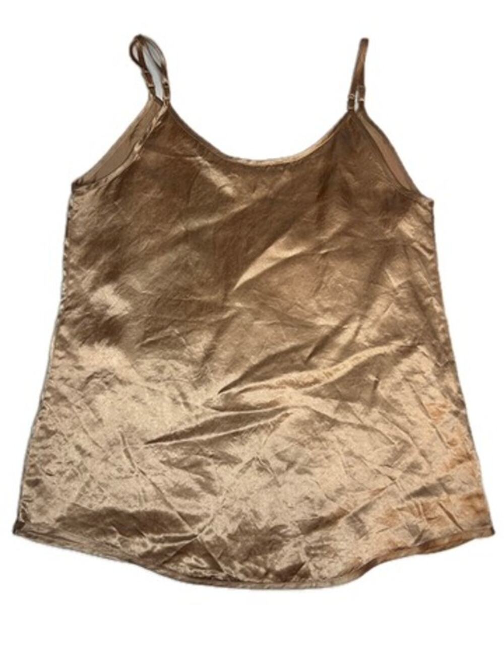 Babaton Aritzia Silk Cami Tank Top Womens XXS Champagne Taupe Satin V Neck